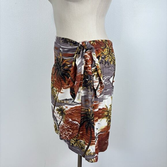 VTG Carole Little Sport Rayon Wrap Skirt Paradise Island Tropical SZ Large - Picture 3 of 8